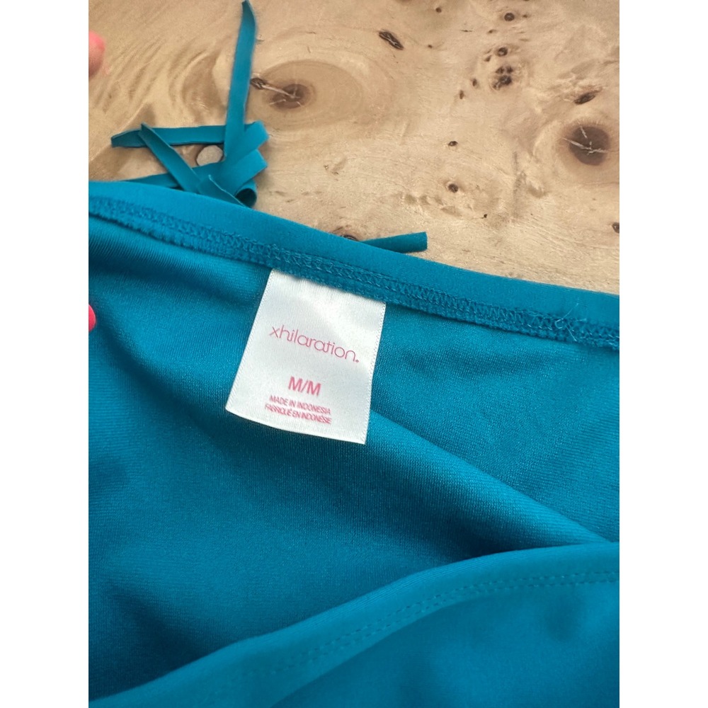 Xhilaration Teal Blue Side Tie Tassel Bikini Bottoms Medium NEW - Picture 3 of 5